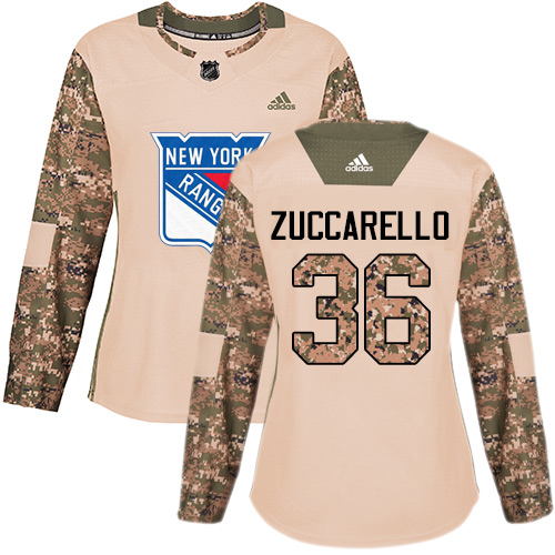 Adidas Rangers #36 Mats Zuccarello Camo Authentic Veterans Day Women's Stitched NHL Jersey